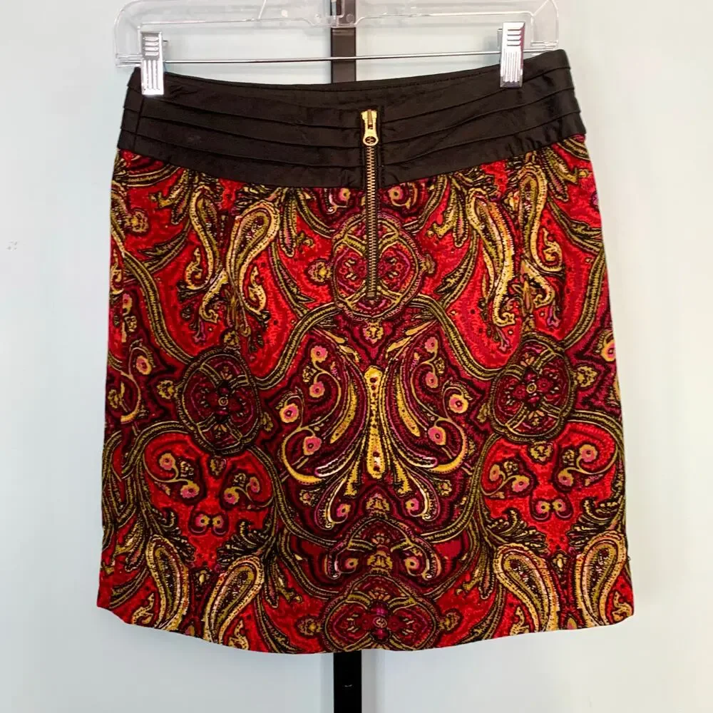 NWOT Anthropologie Cidra Paisley Corduroy Skirt Size 2 - Picture 5 of 8